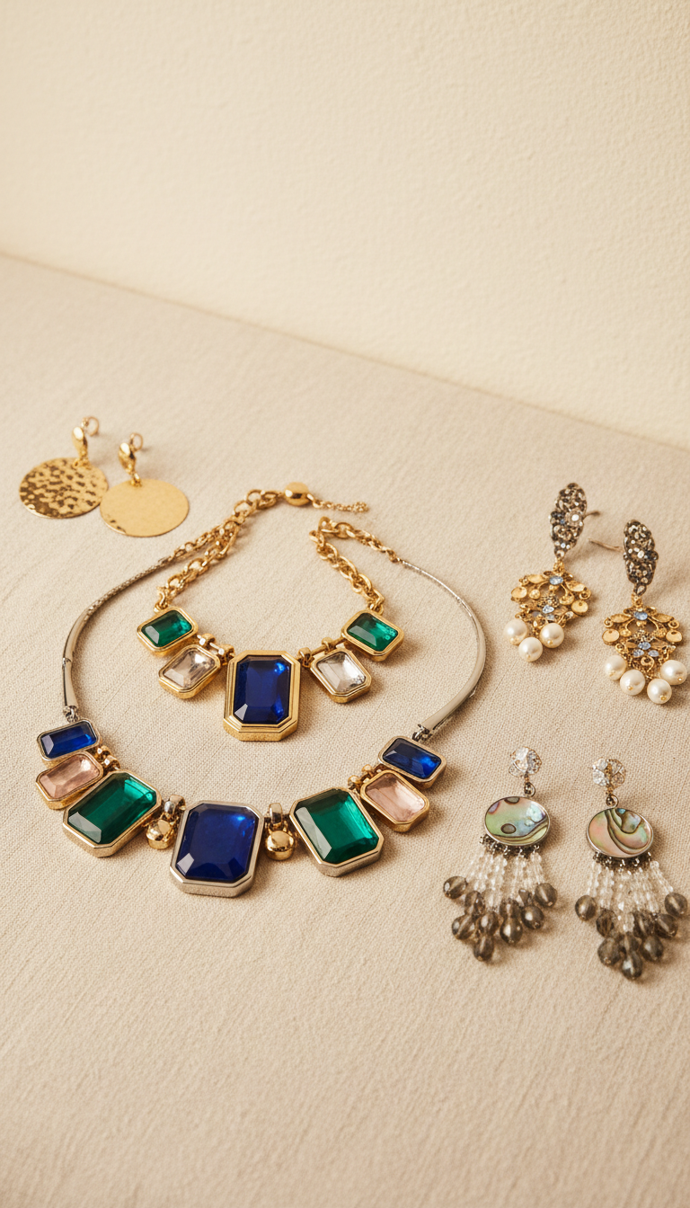 Statement Necklace and Earrings Set