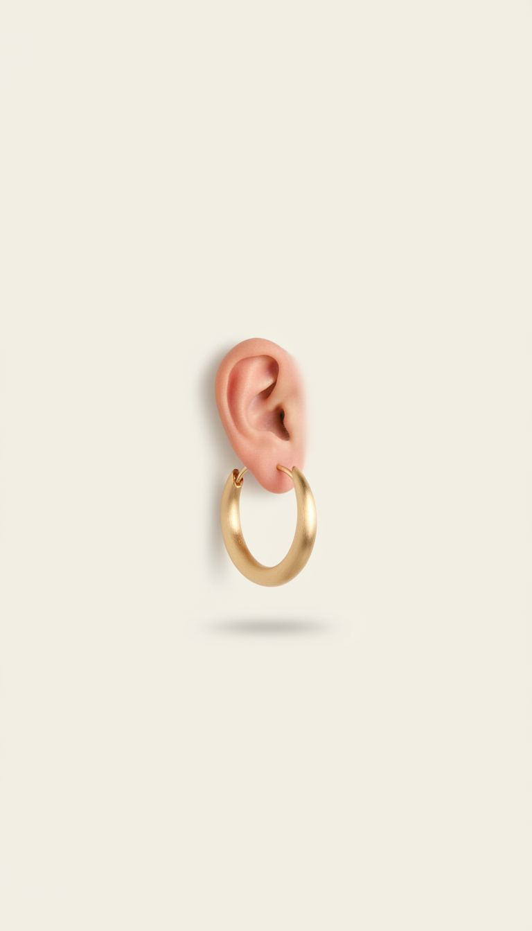 Soft Gold Arc Hoop Earrings
